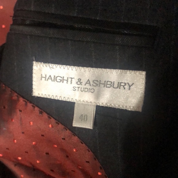 Haight and Ashbury grey striped wool suit.  Jacket size 40 and pants size 30” - Picture 9 of 10